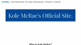 What Kolemcrae.com website looked like in 2019 (5 years ago)
