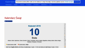 What Kalendarzswiat.pl website looked like in 2019 (6 years ago)