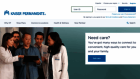 What Kp.org website looked like in 2019 (5 years ago)