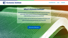 What Koinoniainstitute.org website looked like in 2019 (4 years ago)