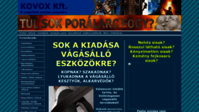 What Kovox.hu website looked like in 2019 (4 years ago)