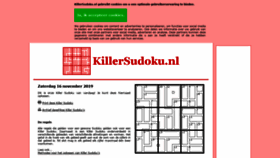 What Killersudoku.nl website looked like in 2019 (4 years ago)