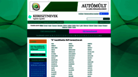 What Keresztnevek.hu website looked like in 2019 (4 years ago)