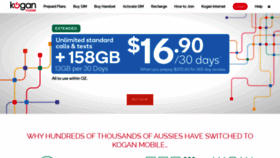 What Koganmobile.com.au website looked like in 2019 (4 years ago)