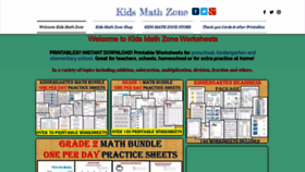 What Kidsmathzone.com website looked like in 2019 (4 years ago)