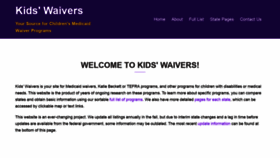 What Kidswaivers.org website looked like in 2020 (4 years ago)