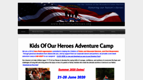 What Kidsofourheroes.org website looked like in 2020 (4 years ago)