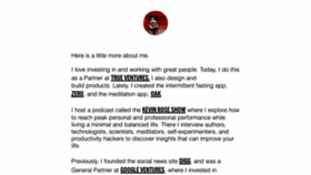 What Kevinrose.com website looked like in 2020 (4 years ago)