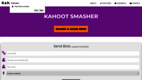 What Kahootsmasher.club website looked like in 2020 (4 years ago)