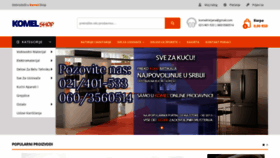What Komelshop.rs website looked like in 2020 (4 years ago)