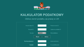 What Kalkulator.co.uk website looked like in 2020 (4 years ago)