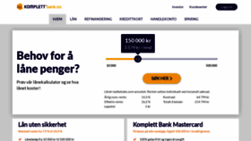 What Komplettbank.no website looked like in 2020 (4 years ago)