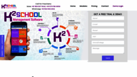 What K2schoolmanagementsoftware.com website looked like in 2020 (4 years ago)