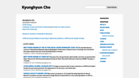 What Kyunghyuncho.me website looked like in 2020 (4 years ago)