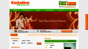 What Karkatharmatrimony.com website looked like in 2020 (4 years ago)