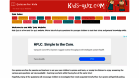 What Kids-quiz.com website looked like in 2020 (4 years ago)