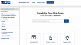 What Knowledgebase.proprofs.com website looked like in 2020 (4 years ago)