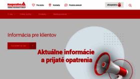 What Kooperativa.sk website looked like in 2020 (3 years ago)
