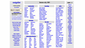 What Kansascity.craigslist.org website looked like in 2020 (3 years ago)