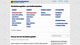What Konfektionsrechner.de website looked like in 2020 (3 years ago)