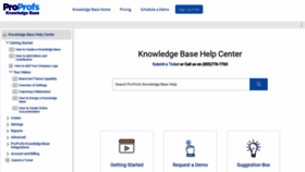 What Knowledgebase.proprofs.com website looked like in 2020 (3 years ago)