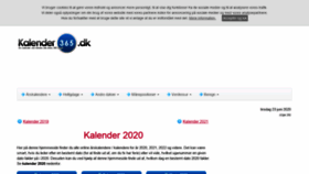 What Kalender-365.dk website looked like in 2020 (3 years ago)