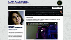 What Kartanauczycielablog.pl website looked like in 2020 (5 years ago)