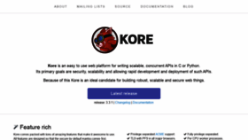 What Kore.io website looked like in 2020 (3 years ago)