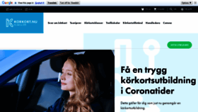 What Korkort.nu website looked like in 2020 (3 years ago)