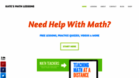What Katesmathlessons.com website looked like in 2020 (3 years ago)