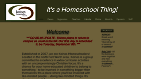 What Koinoshomeschoolers.com website looked like in 2020 (3 years ago)