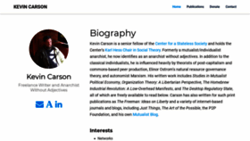 What Kevinacarson.org website looked like in 2020 (4 years ago)