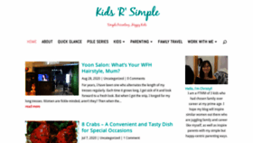 What Kidsrsimple.com website looked like in 2020 (3 years ago)