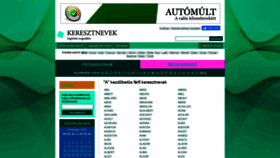 What Keresztnevek.hu website looked like in 2020 (3 years ago)