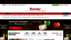 What Korzar.sme.sk website looked like in 2020 (3 years ago)