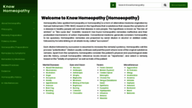 What Knowhomeopathy.com website looked like in 2020 (3 years ago)