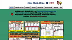 What Kidsmathzone.com website looked like in 2021 (3 years ago)