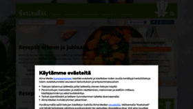 What Kotikokki.net website looked like in 2021 (3 years ago)