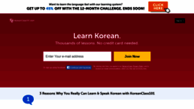 What Koreanclass101.com website looked like in 2021 (3 years ago)