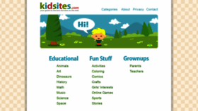 What Kidsites.com website looked like in 2021 (3 years ago)