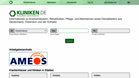What Kliniken.de website looked like in 2021 (3 years ago)