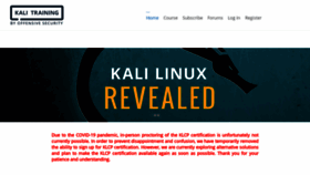 What Kali.training website looked like in 2021 (3 years ago)