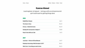 What Kamranahmed.info website looked like in 2021 (3 years ago)