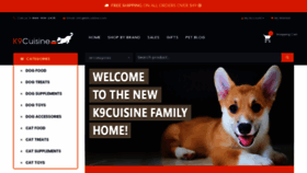 What K9cuisine.com website looked like in 2021 (3 years ago)