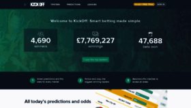 What Kickoff.co.uk website looked like in 2021 (2 years ago)