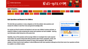 What Kids-quiz.com website looked like in 2021 (3 years ago)
