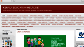 What Keralaeducationhelpline.com website looked like in 2021 (2 years ago)