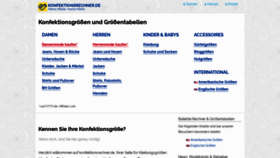 What Konfektionsrechner.de website looked like in 2021 (2 years ago)