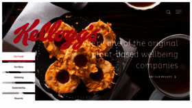 What Kelloggs.com website looked like in 2021 (4 years ago)