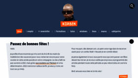 What Korben.info website looked like in 2022 (2 years ago)